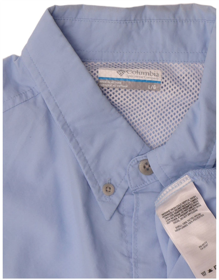 Columbia Herren-Hemd, groß, aus blauem Nylon