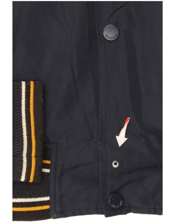 Superdry Herren Graphic Varsity Jacke UK 40 Large Marineblau Farbblock