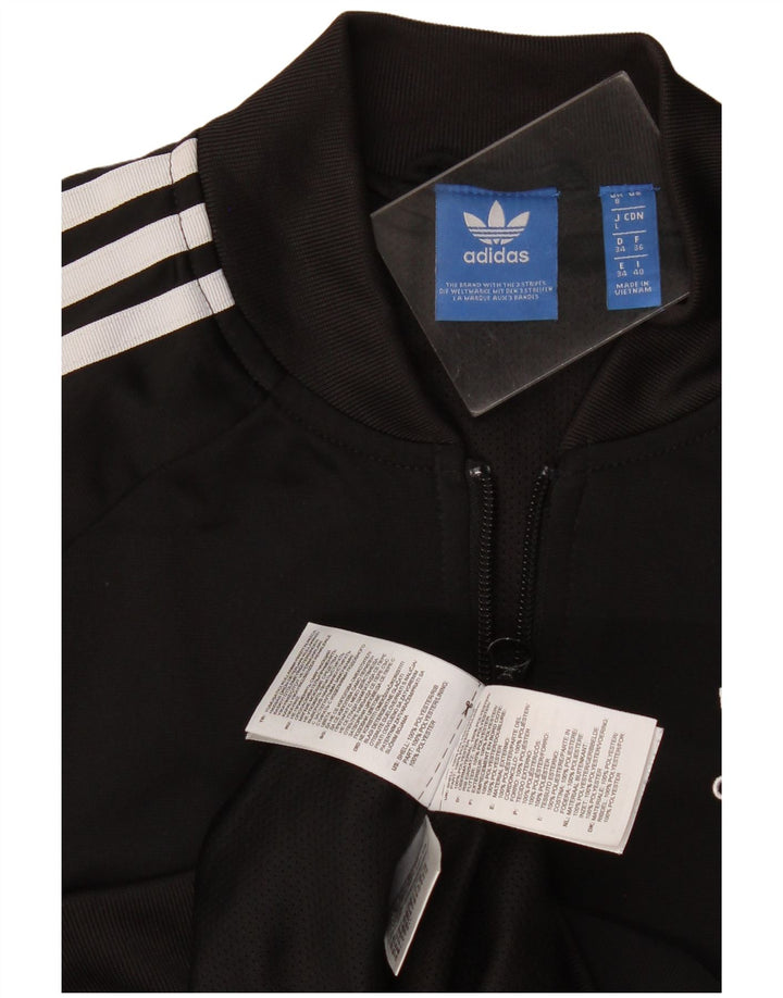 Adidas Damen Graphic Trainingsanzug Top Jacke UK 8 Small Schwarz Polyester