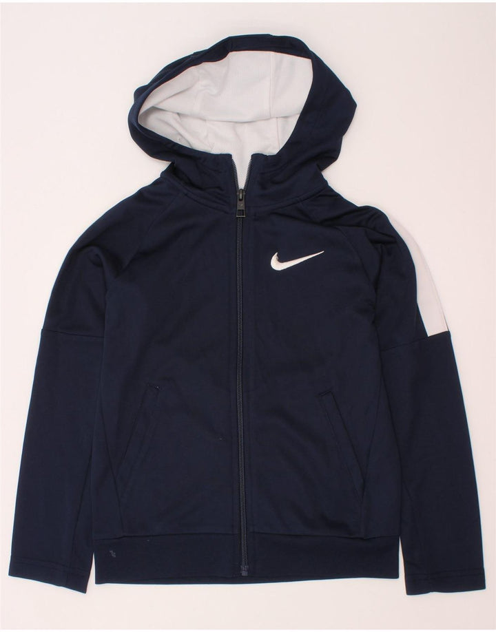NIKE Kapuzenpullover mit Reißverschluss für Jungen, 6–7 Jahre, groß, Marineblau, Farbblock