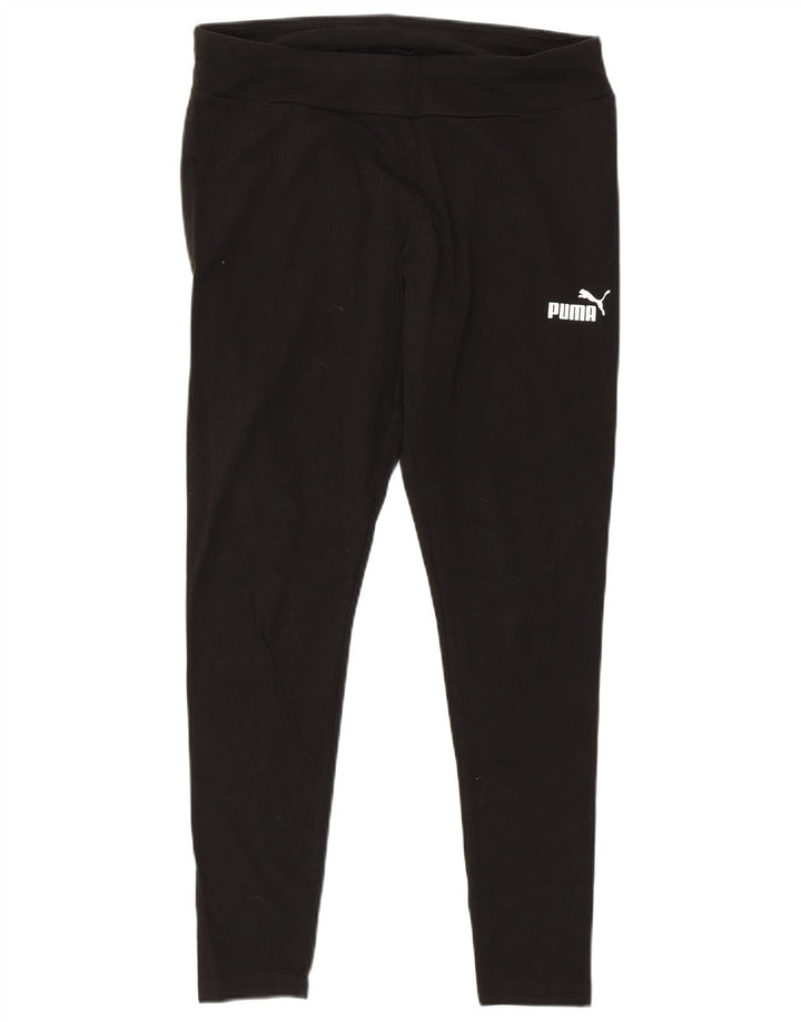 PUMA Womens Leggings UK 14 Large  Black Cotton
