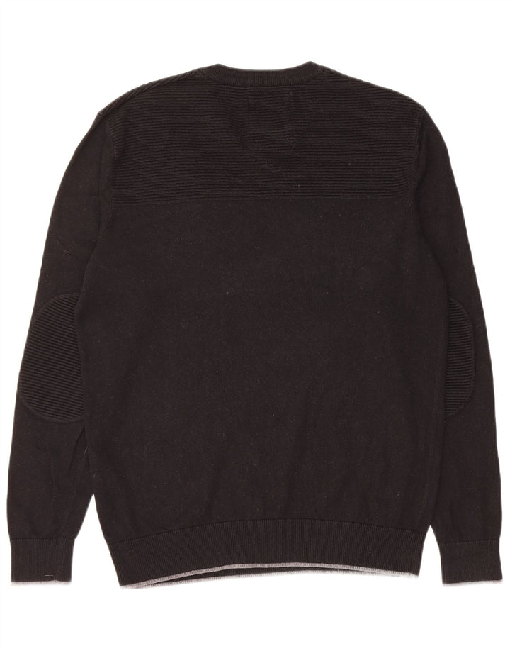 Musto Herren-Pullover mit V-Ausschnitt, mittelschwarz, Baumwolle