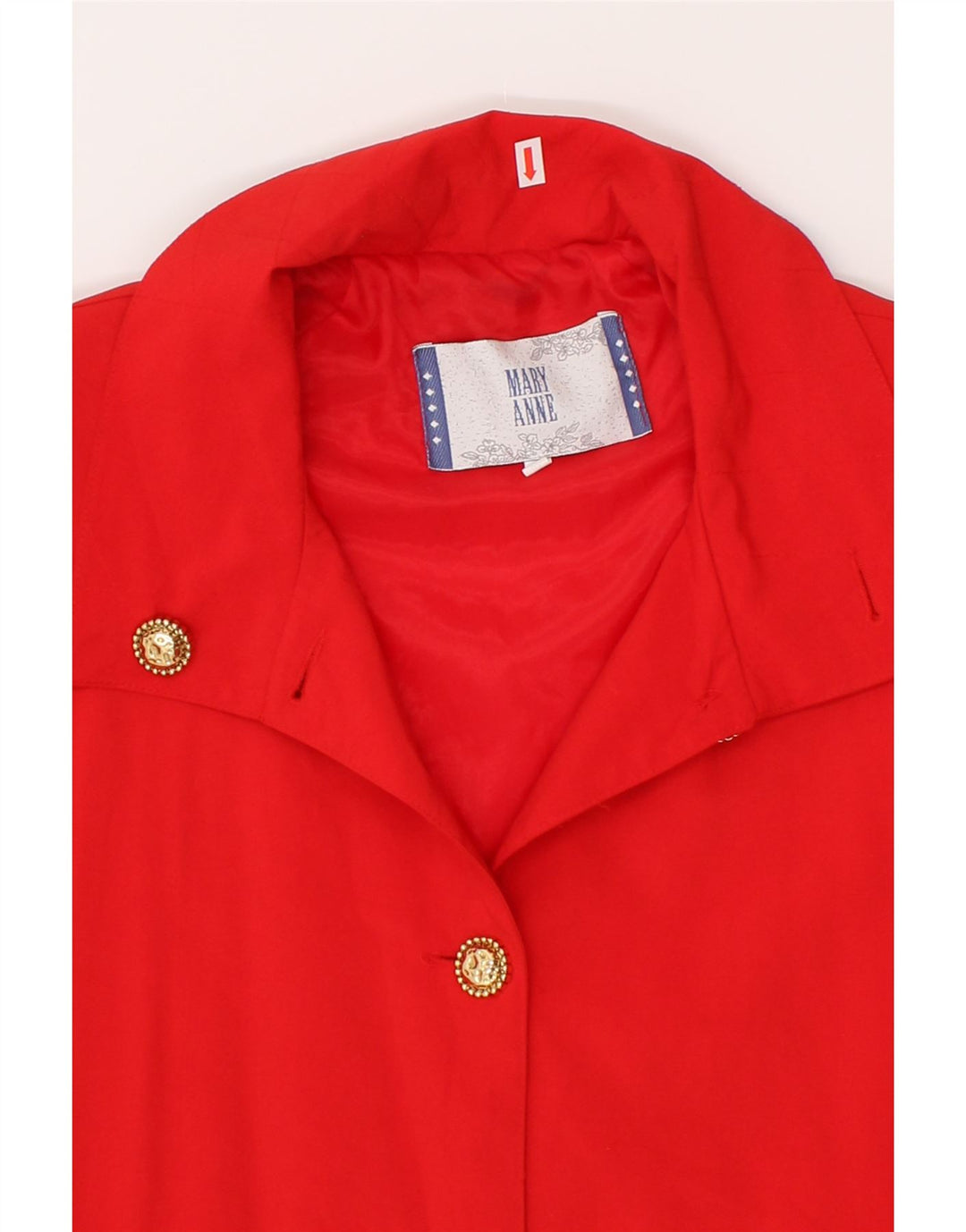 VINTAGE Womens Oversized Overcoat UK 14 Medium Red Vintage Vintage and Second-Hand Vintage from Messina Hembry 