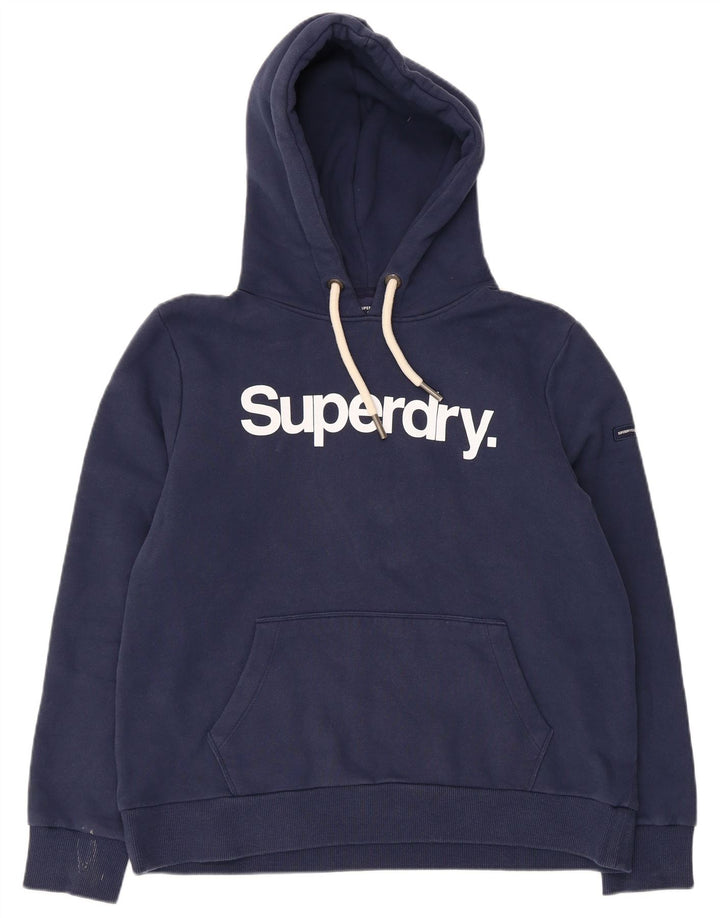 SUPERDRY Grafik-Kapuzenpullover für Damen, UK 16, Größe L, Marineblau, Baumwolle