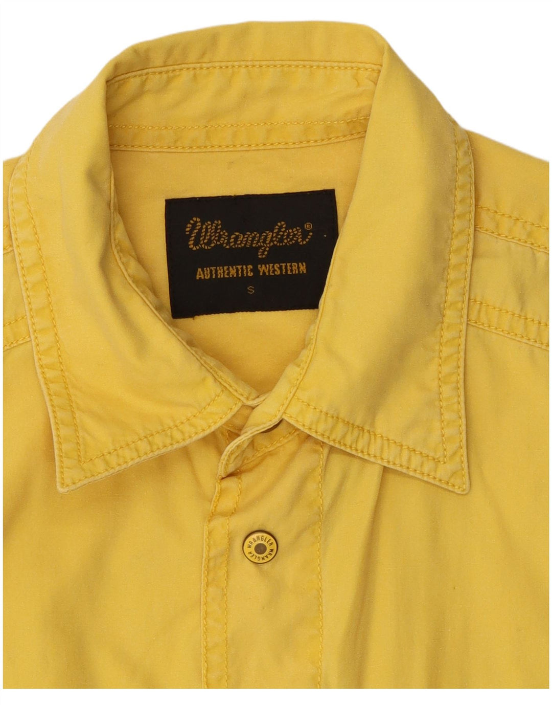 Wrangler Herren-Kurzarmhemd, klein, gelbe Baumwolle