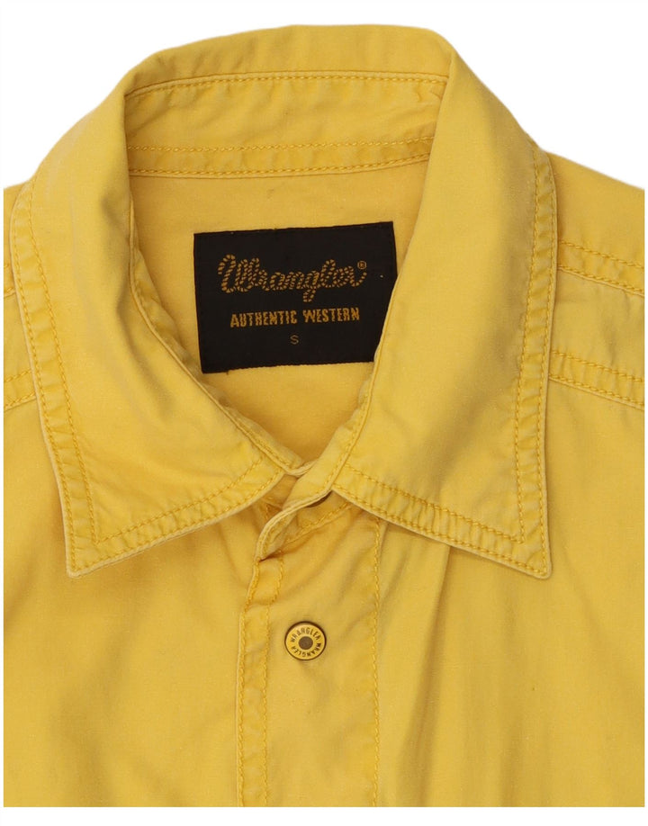 Wrangler Herren-Kurzarmhemd, klein, gelbe Baumwolle