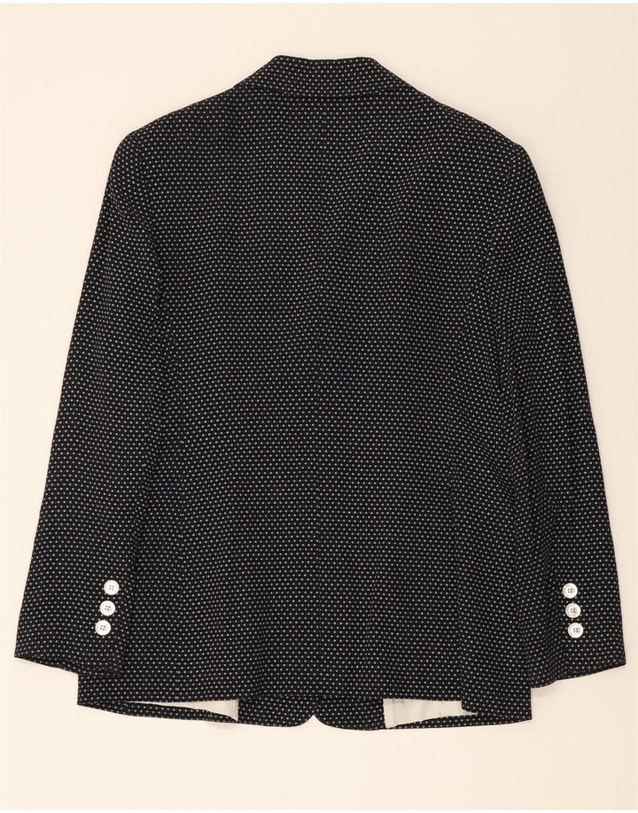 MORLY'S Womens 4 Button Blazer Jacket IT 48 XL Black Spotted Acetate Vintage Morly's and Second-Hand Morly's from Messina Hembry 