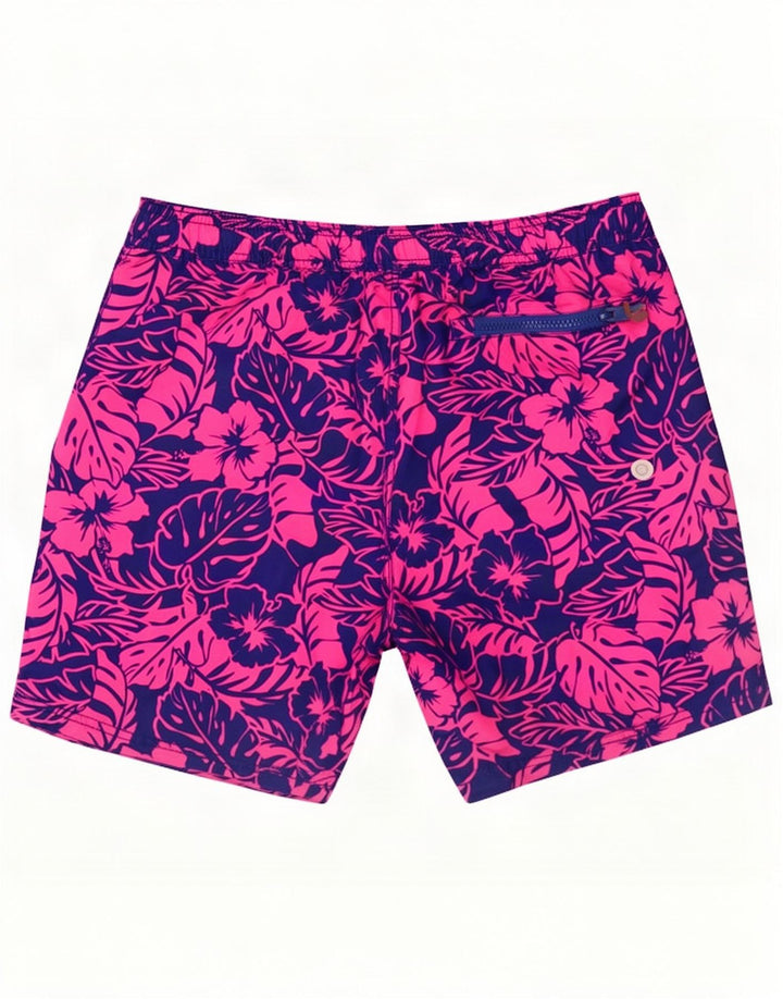Superdry Herren Badeshorts mit Grafik, Mittelblaues Blumenmuster, Polyester