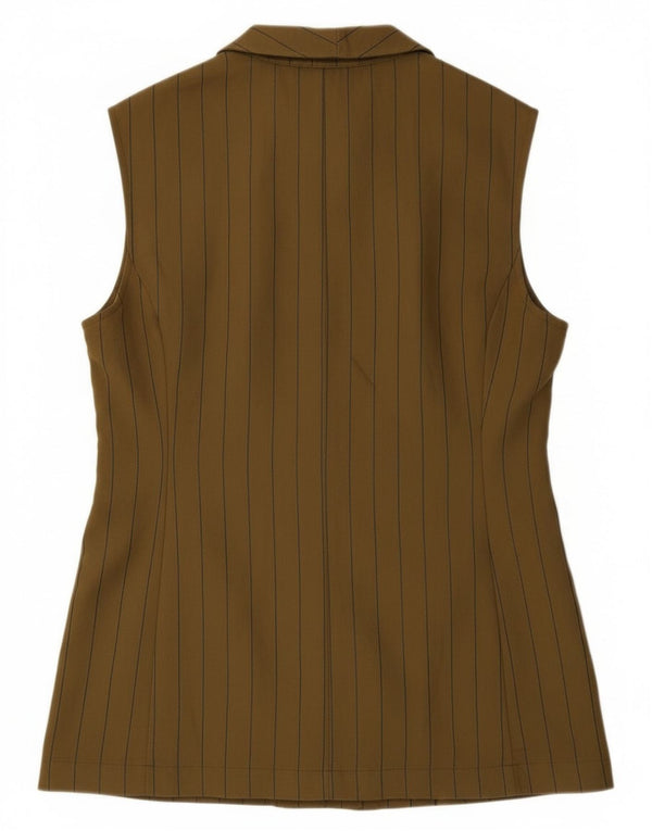 Rinascimento Damen Blazer, ärmellos, Gr. 14, groß, Khaki, gestreift