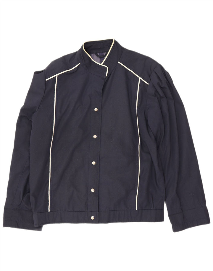 Vintage Damen Bomberjacke UK 16 Groß Marineblau