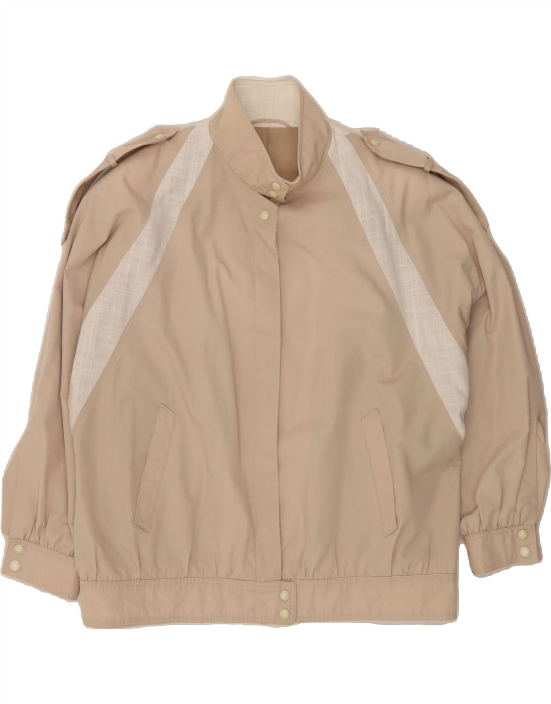 NINO Womens Bomber Jacket UK 20 2XL Beige Colourblock Polyester Vintage NINO and Second-Hand NINO from Messina Hembry 