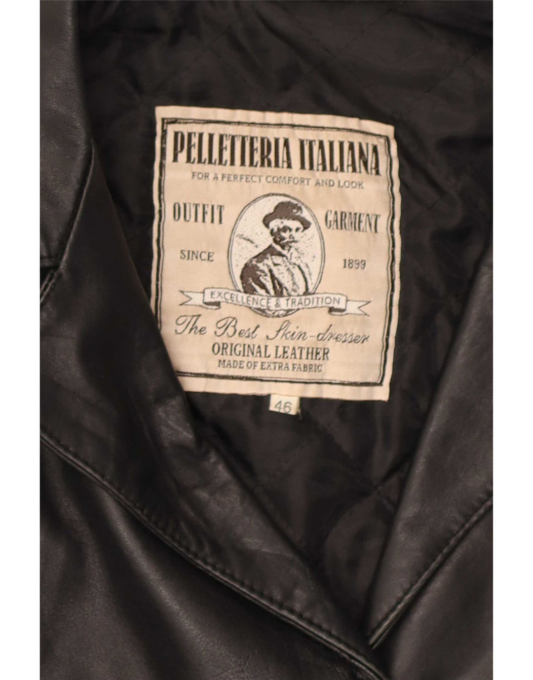 Vintage Damen Ledermantel IT 46 Großes schwarzes Leder
