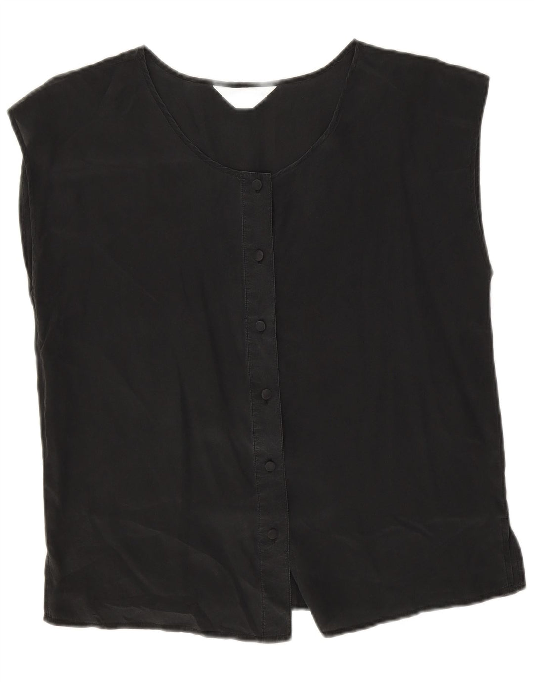 Coocoon Damen-Hemdbluse, ärmellos, Größe 44, Schwarz, Seide
