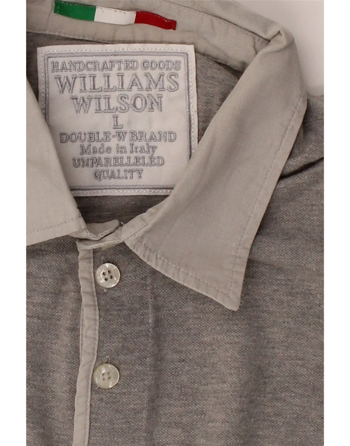 WILLIAMS WILSON Womens Polo Shirt UK 16 Large Grey Cotton Vintage Williams Wilson and Second-Hand Williams Wilson from Messina Hembry 