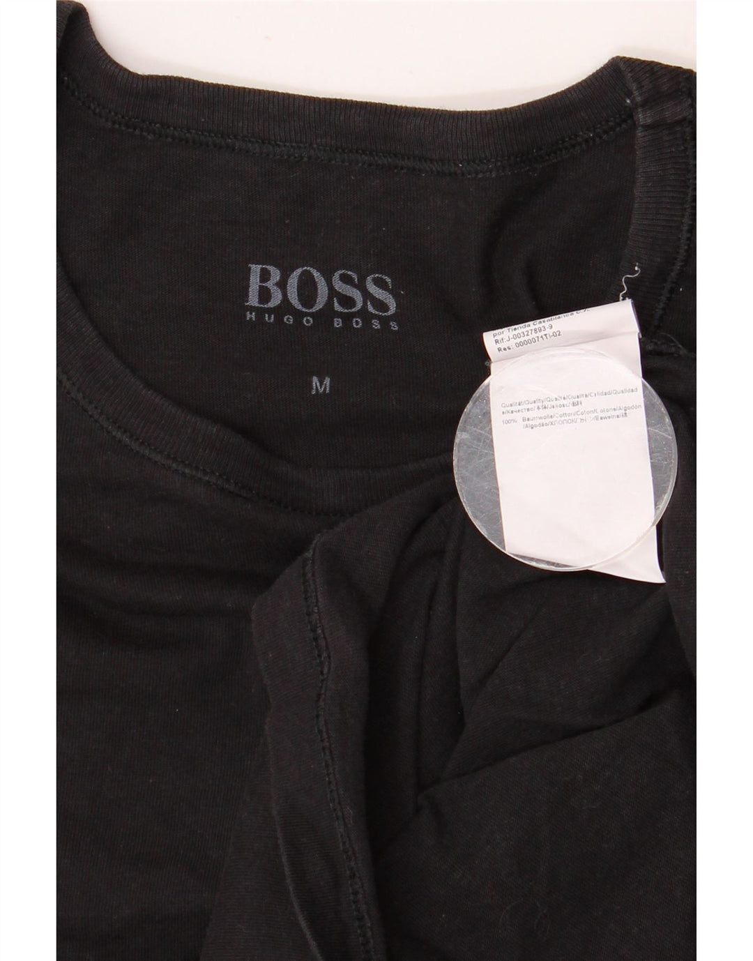 HUGO BOSS Herren T-Shirt Top Medium Schwarz Baumwolle