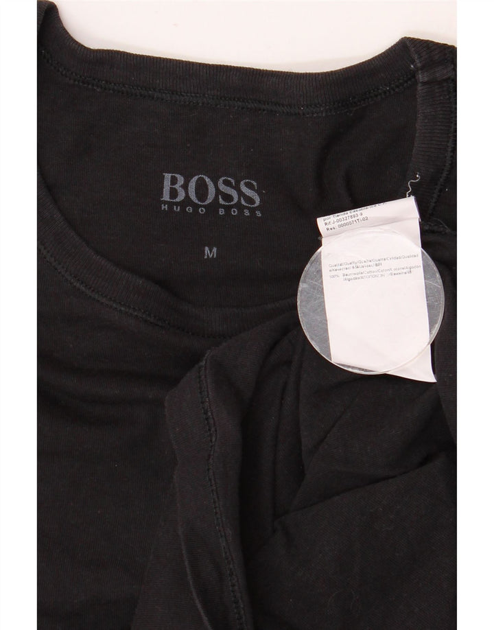 HUGO BOSS Herren T-Shirt Top Medium Schwarz Baumwolle