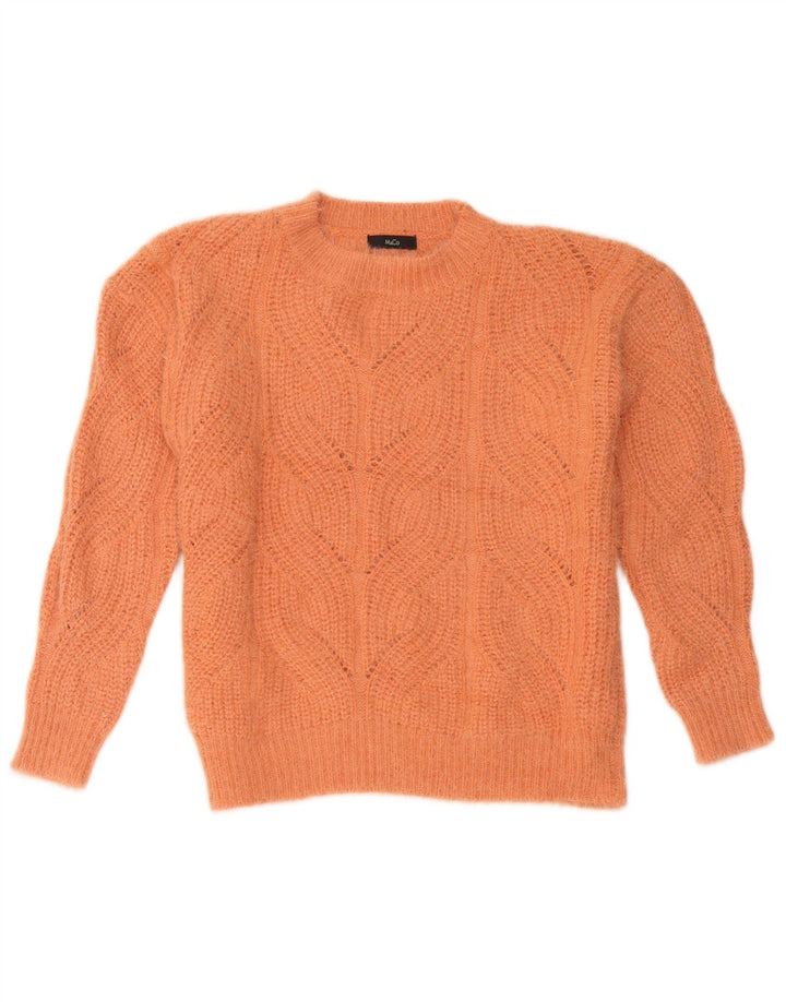 M&Co Damen-Pullover, übergroß, Rundhalsausschnitt, Gr. 10, Größe S, Orange, Acryl