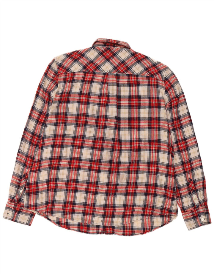 J. CREW Damen-Flanellhemd, UK 16, groß, rot kariert, Baumwolle
