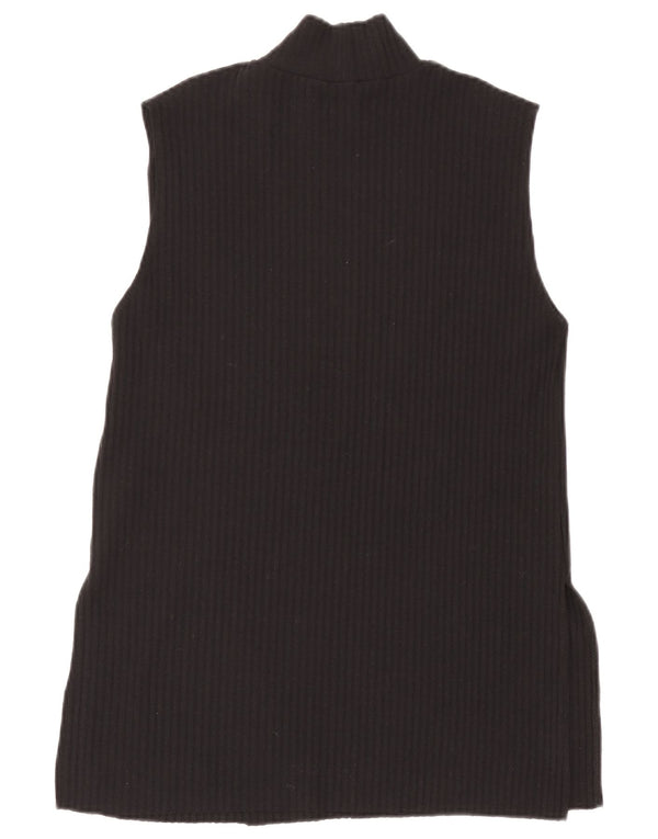 Zara Damen Weste Tank Top UK 12 Medium Schwarz Polyester