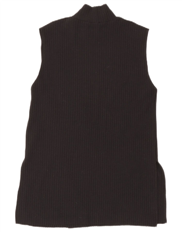 Zara Damen Weste Tank Top UK 12 Medium Schwarz Polyester