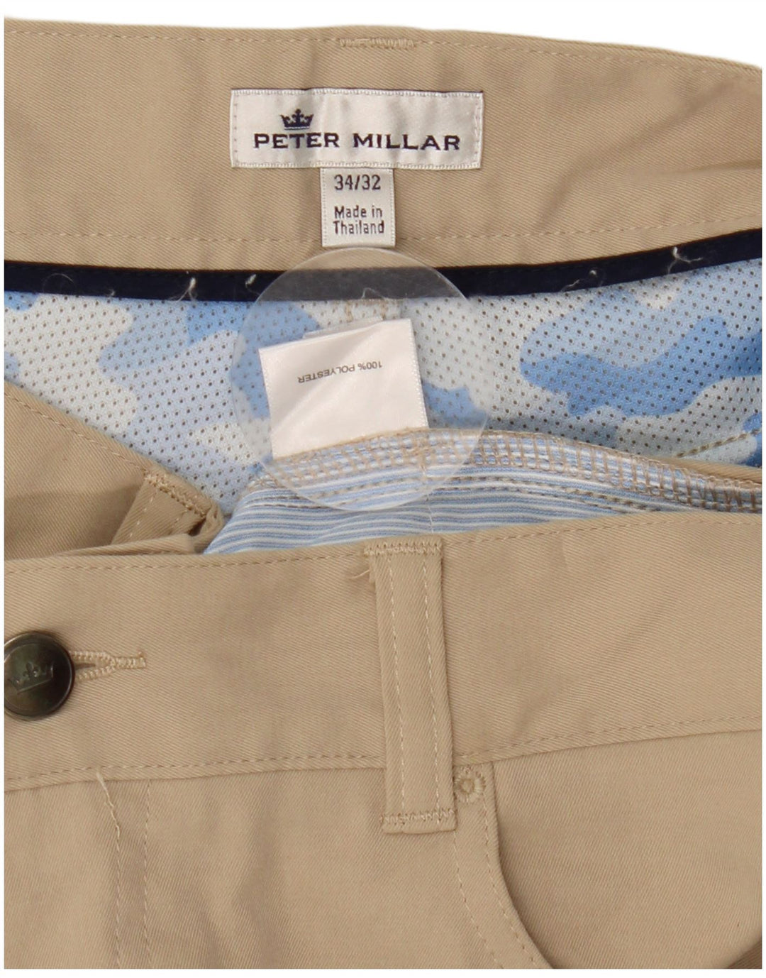 Peter Millar Herren gerade Freizeithose W34 L28 Beige Polyester