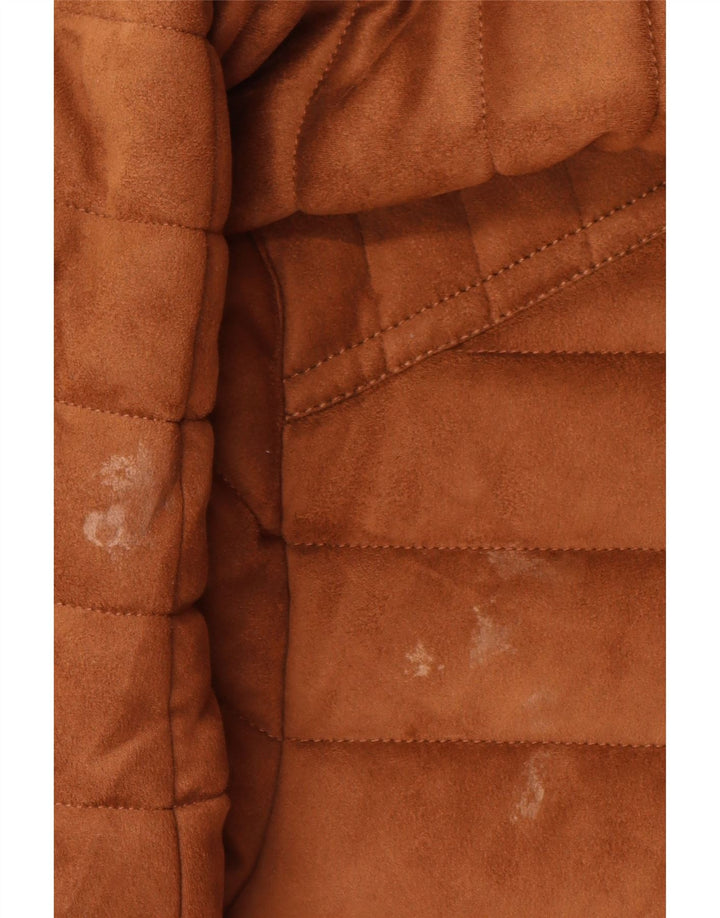 Zara Herren Wattierte Jacke UK 42 XL Braun Polyester
