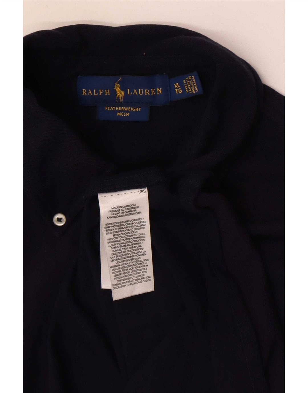 Ralph Lauren Herrenhemd XL Marineblau Baumwolle
