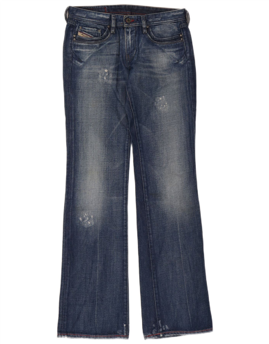 Diesel Damen Distressed Bootcut Jeans W27 L34 Blaue Baumwolle