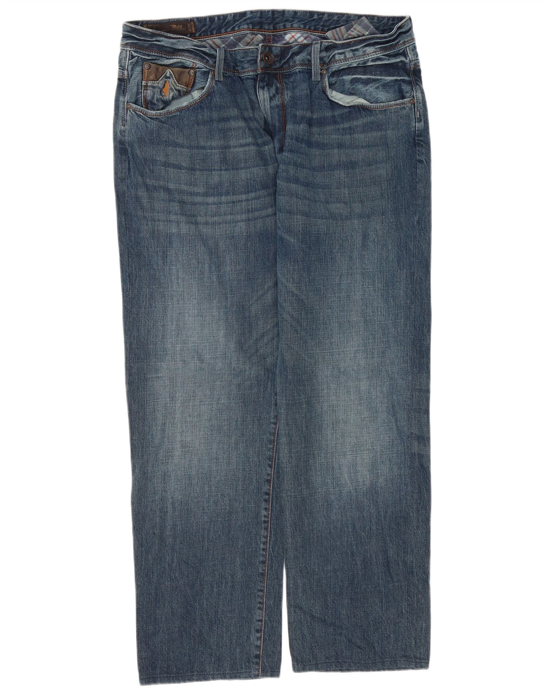 Marlboro Classics Herren Straight Jeans W38 L29 Blaue Baumwolle