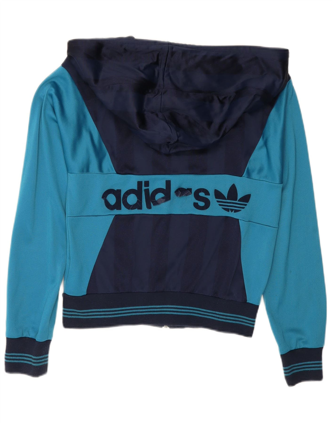 ADIDAS Womens Graphic Tracksuit Top Jacket EU 40 Medium Navy Blue