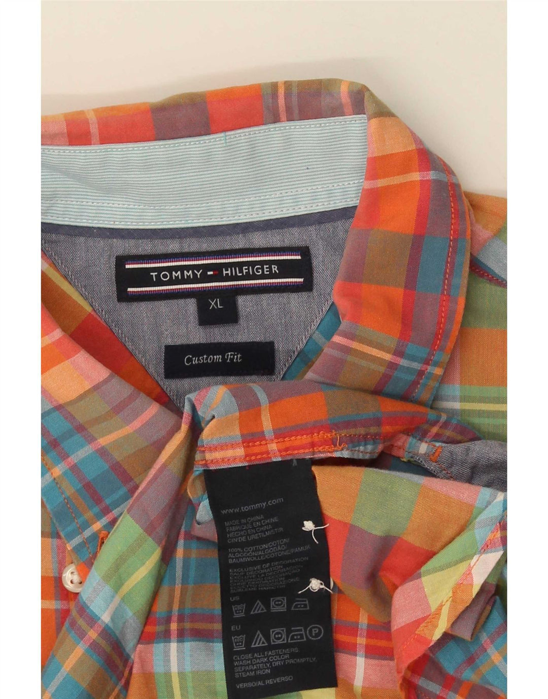 Tommy Hilfiger Herren Kurzarm-Hemd mit individueller Passform, XL, mehrfarbig kariert