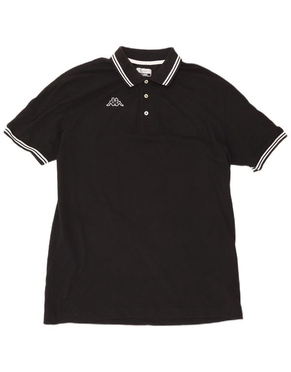 Kappa Herren Poloshirt 3XL schwarz gestreift aus Baumwolle