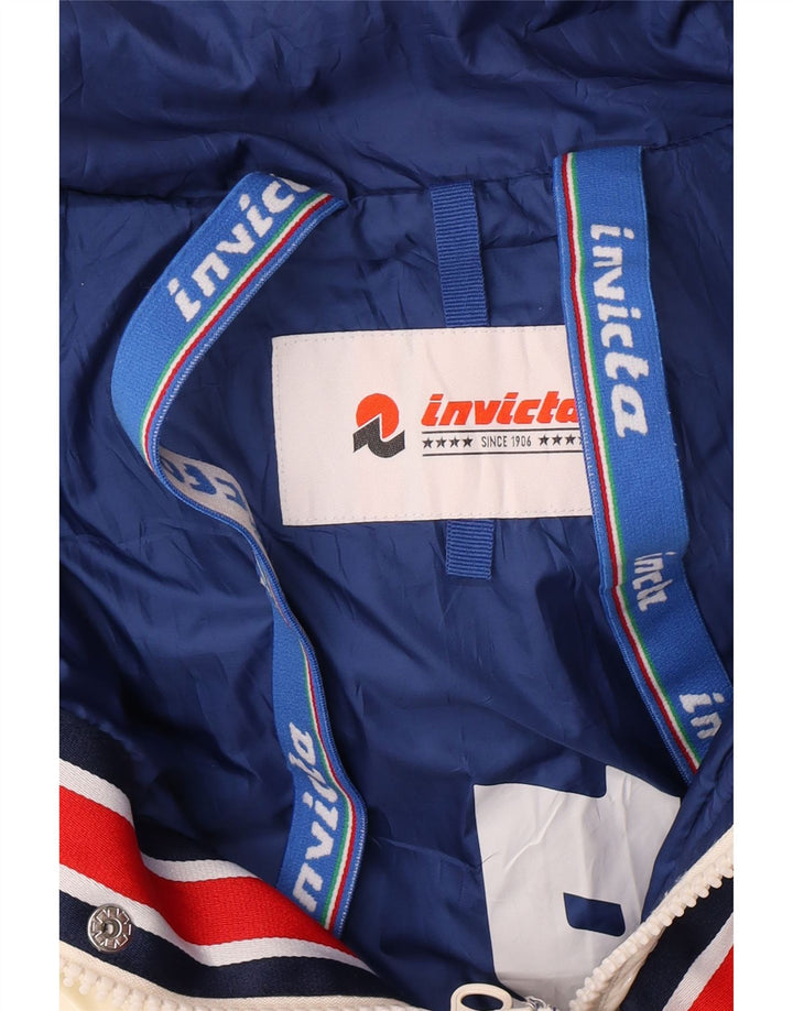 Invicta Herren-Jacke mit Kapuze, gepolstert, UK 36, Größe S, weiß, Polyamid