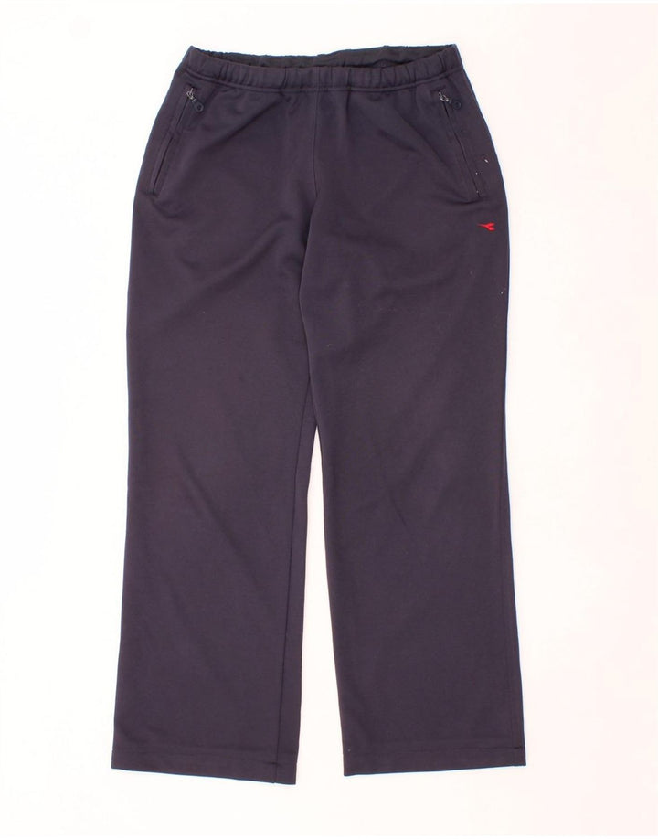 DIADORA Womens Tracksuit Trousers UK 14 Large  Navy Blue Polyester Vintage Diadora and Second-Hand Diadora from Messina Hembry 