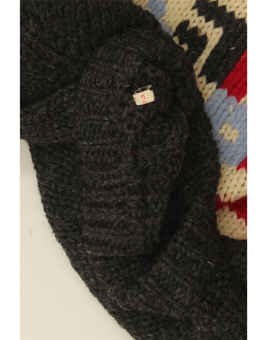 Vintage Herren Pullover mit Rundhalsausschnitt, mittelgrau, geometrisch