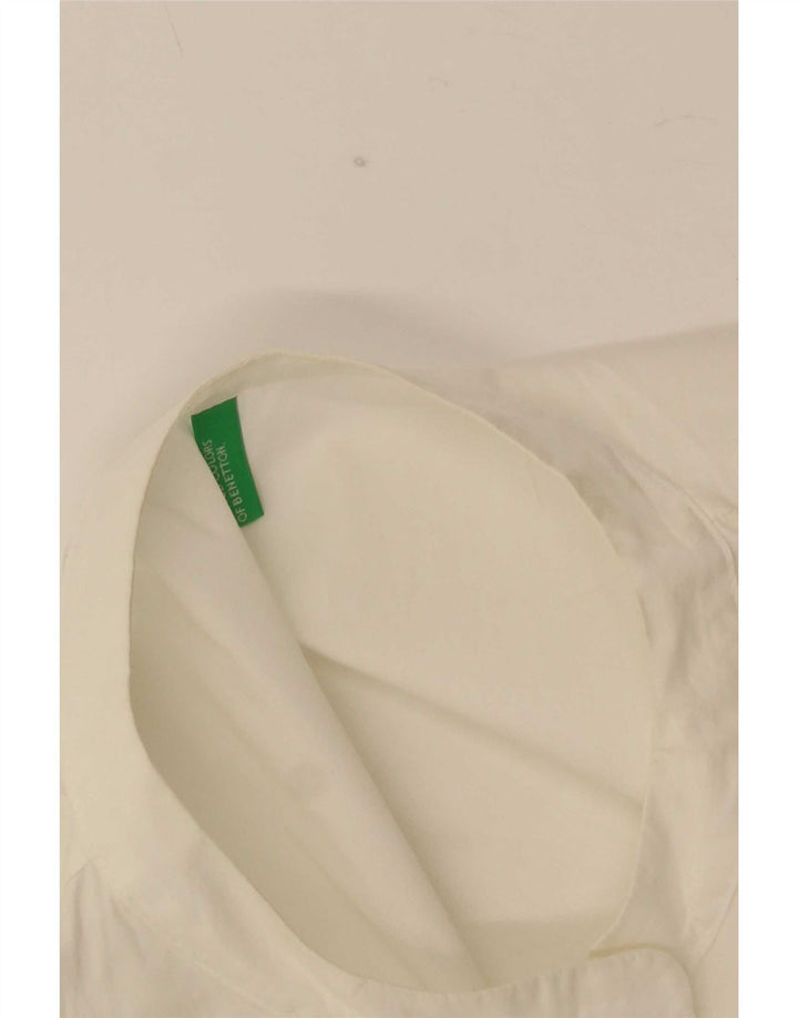 Benetton Damen-Tunika-Oberteil mit 3/4-Ärmeln, UK-Größe 40, Größe L, Weiß