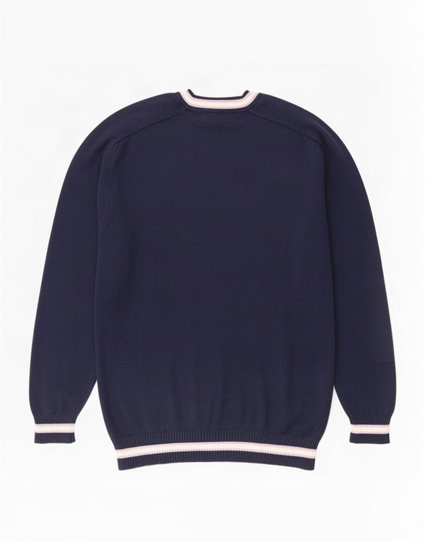 Harmont & Blaine Herren-Pullover mit Rundhalsausschnitt, 2XL, marineblau, gestreift, Baumwolle