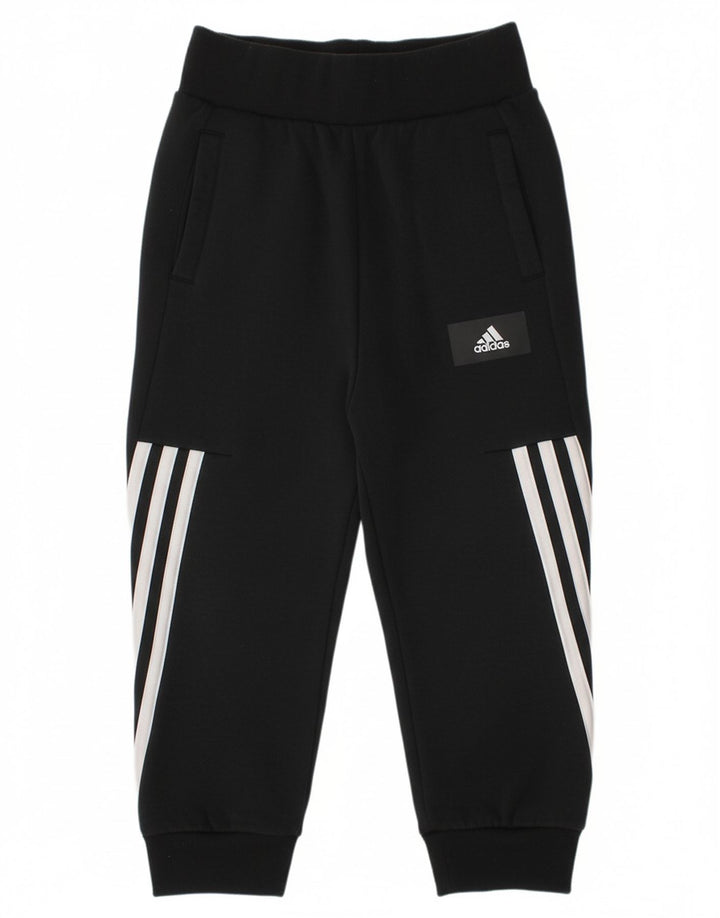 ADIDAS Boys Tracksuit Trousers Joggers 5-6 Years  Black