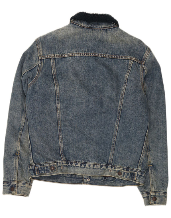 Levi's Herren Sherpa Jeansjacke UK 36 Small Blaue Baumwolle