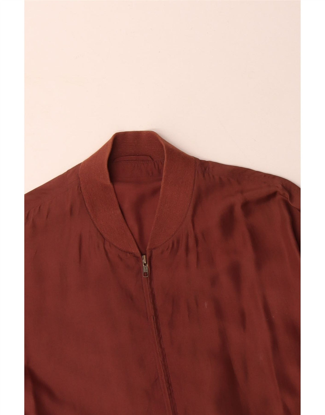 VINTAGE Herren Bomberjacke UK 40 Große braune Seide