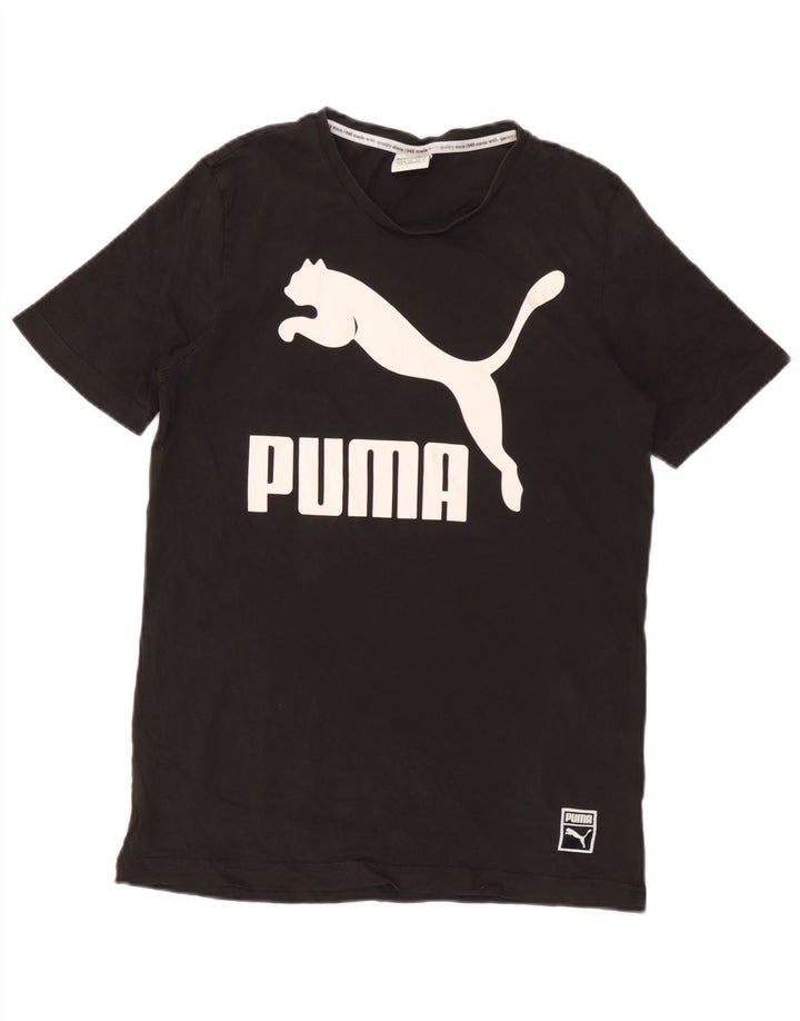 Puma Herren Grafik T-Shirt Top Small Schwarz