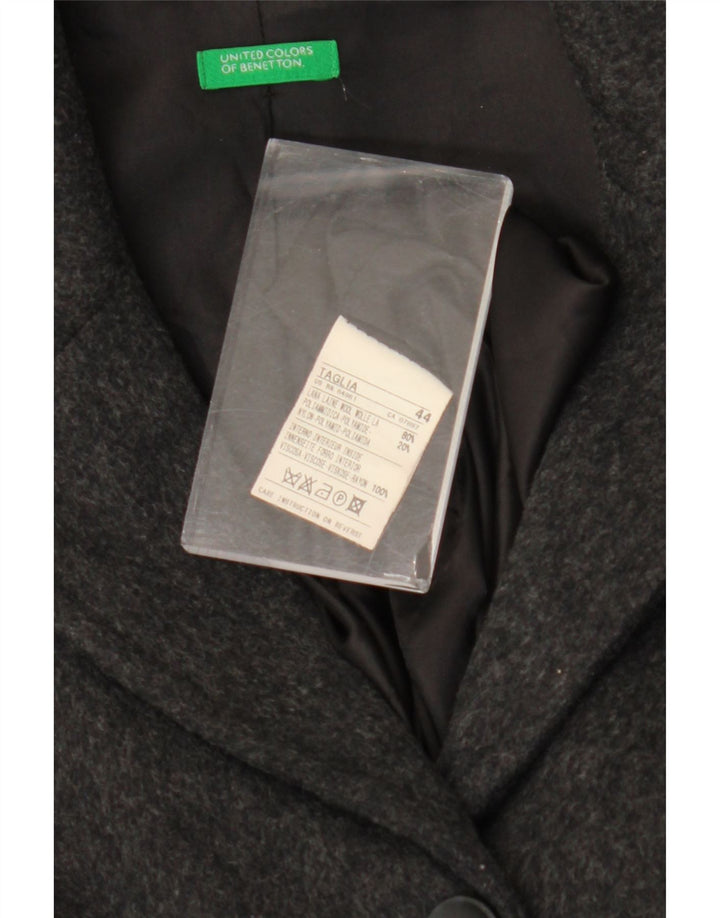 Benetton Damen Mantel IT 44 Mittelgraue Wolle