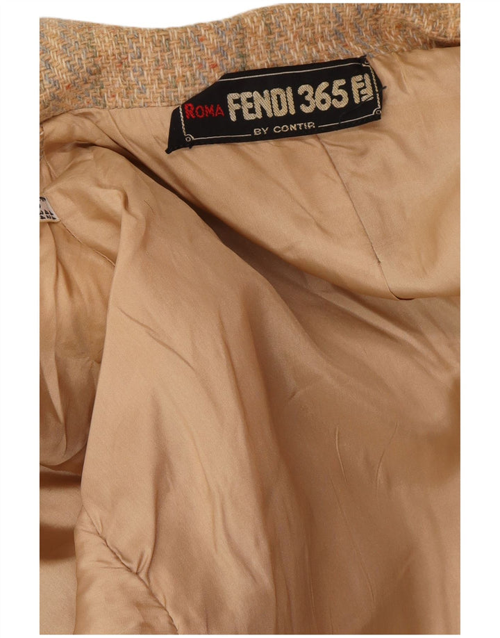 FENDI Damen-Blazer mit 2 Knöpfen, IT 44, mittelbeige, gestreift, klassisch