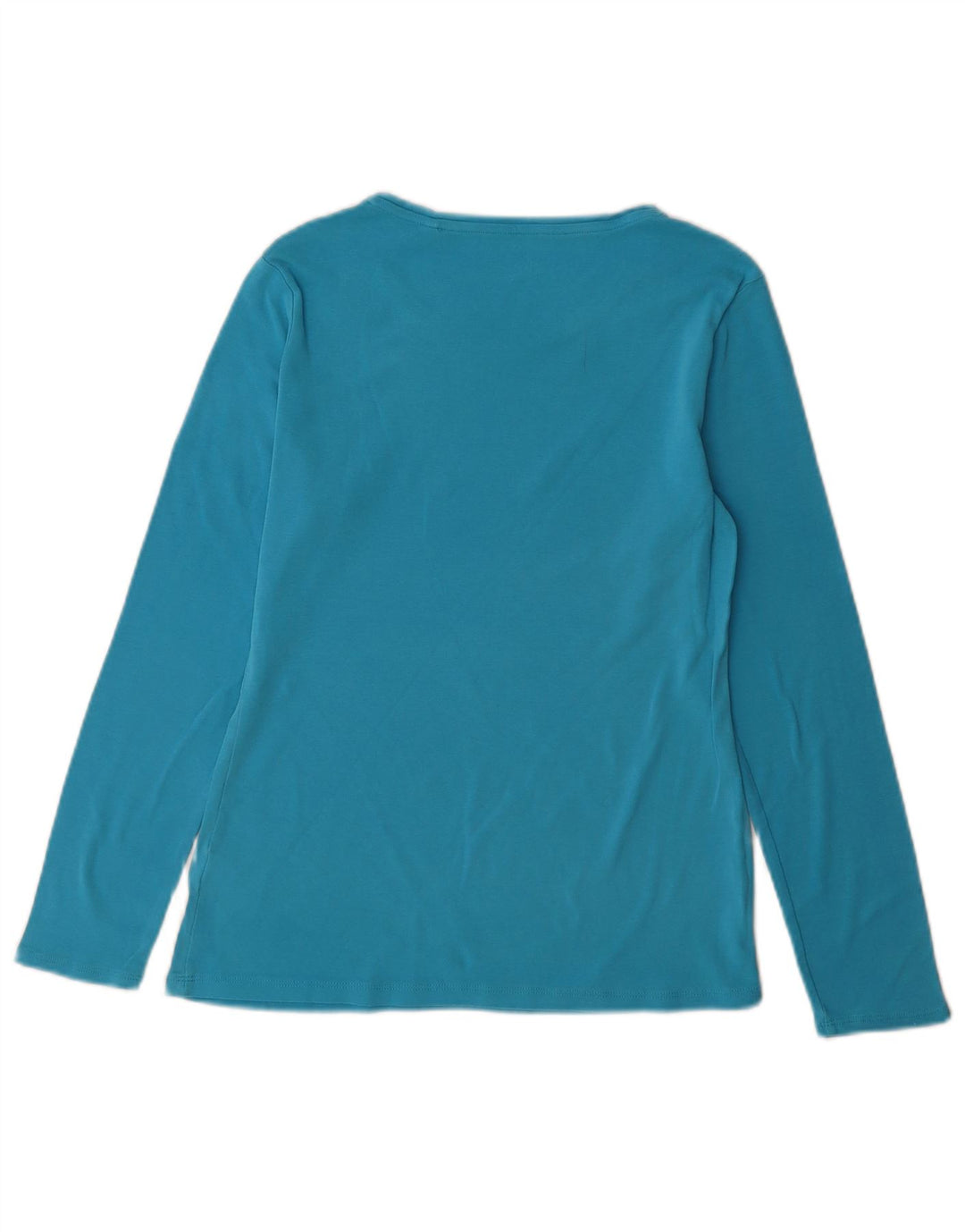Marks & Spencer Damen Top Langarm UK 14 Large Blau Baumwolle