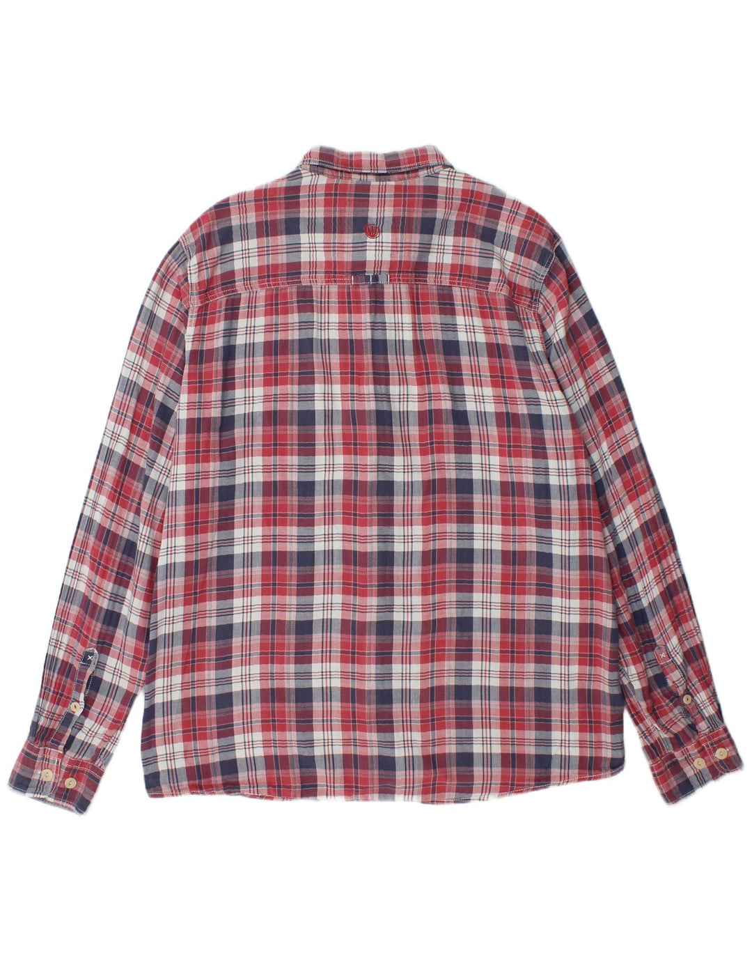 FAT FACE Herren-Flanellhemd XL, rot kariert, Baumwolle