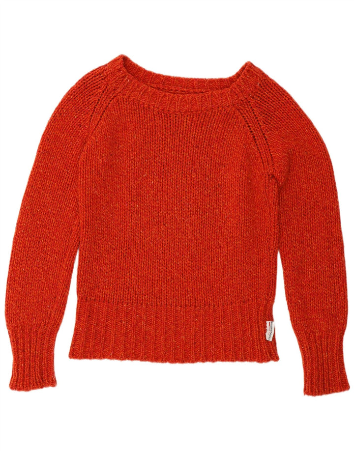 Murphy & Nye Damen-Pullover mit U-Boot-Ausschnitt, Gr. 10, Größe S, orangefarbene Wolle