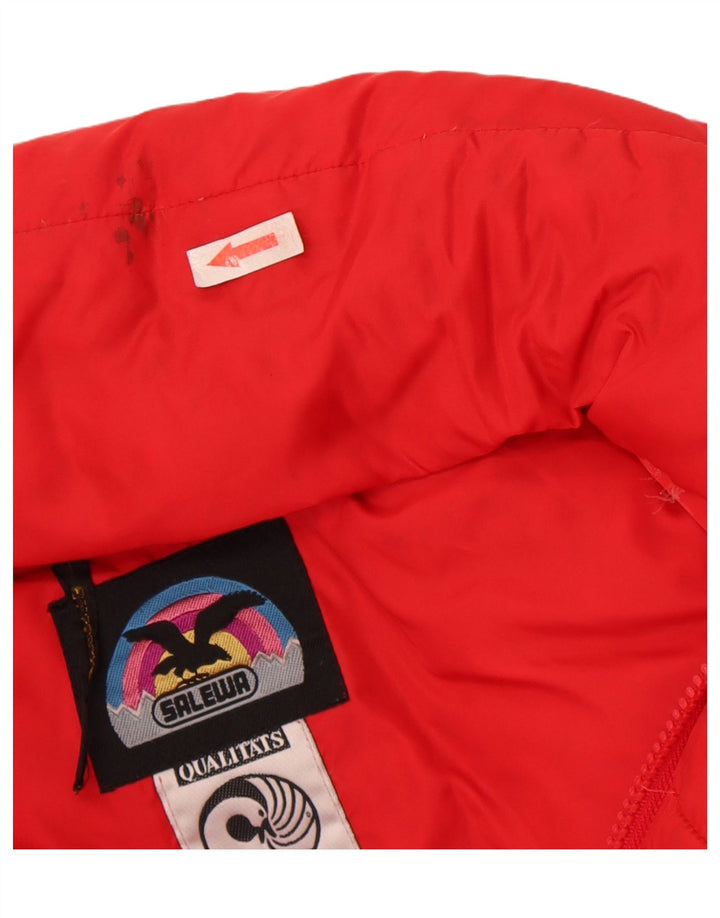 SALEWA Wattierte Herrenjacke mit Kapuze, UK 38, Mittelrot, Polyamid