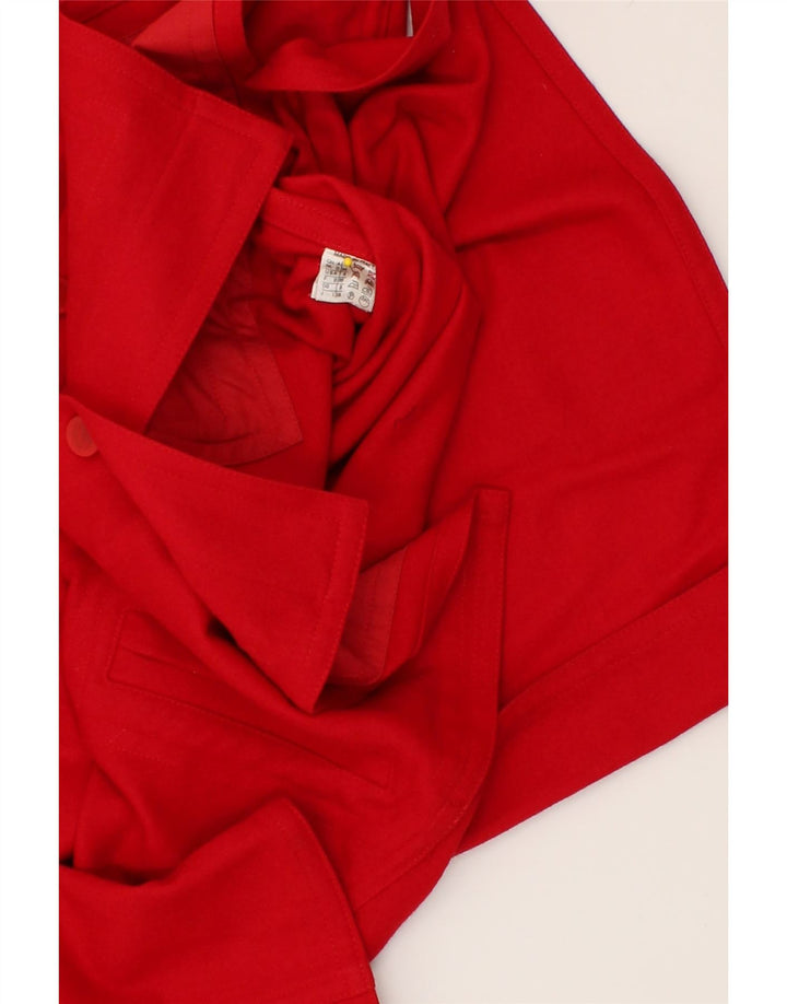 WEEKEND Womens 3/4 Sleeve Overcoat UK 8 Small Red Wool | Vintage Weekend | Thrift | Second-Hand Weekend | Used Clothing | Messina Hembry 