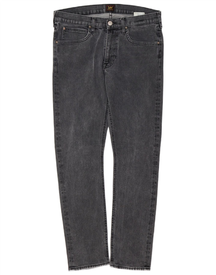 Lee Herren Luke Slim Jeans W33 L30 Graue Baumwolle