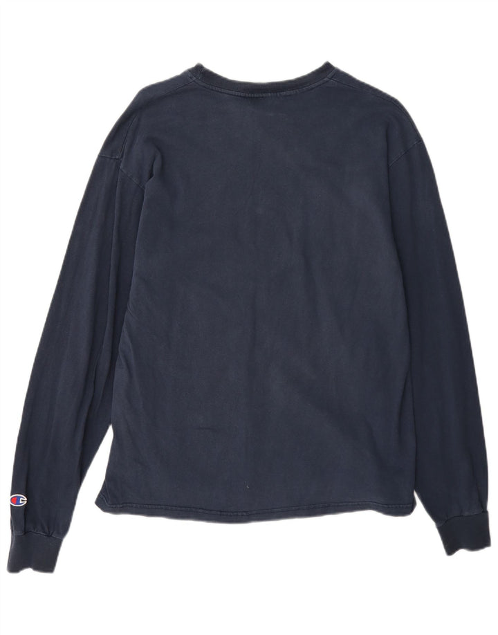 Champion Damen Top Langarm UK 14 Medium Marineblau Baumwolle